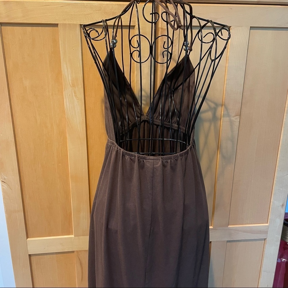Faded Glory brown summer halter Dress size Medium - Picture 7 of 8